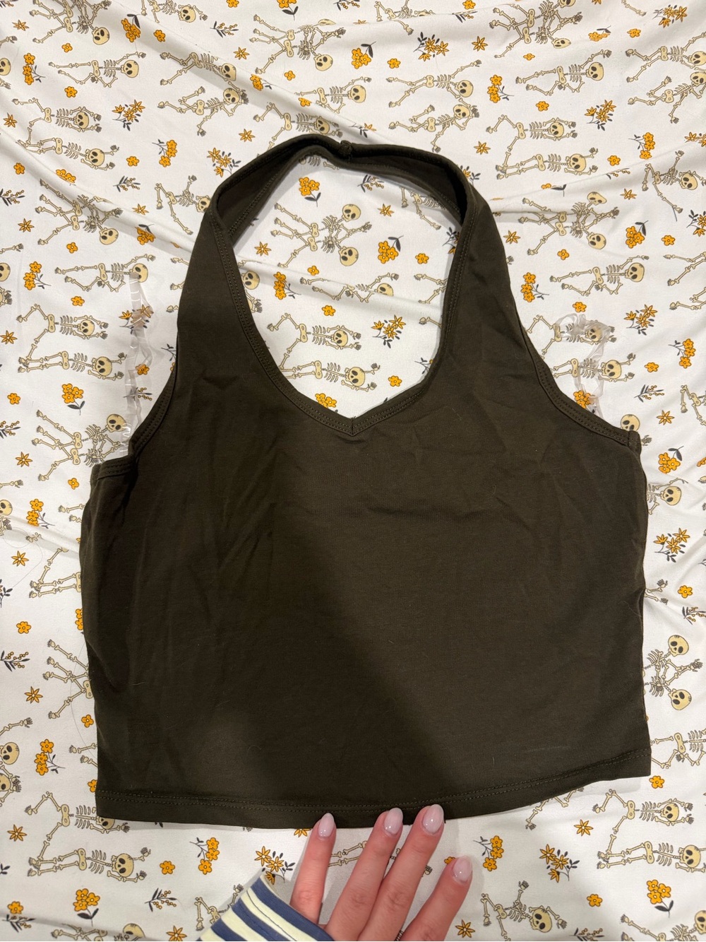 Fashion Nova Dark Brown Racerback Crop Tank Top